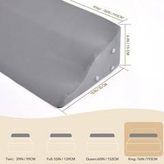 King Size Bed Wedge Pillow for Headboard – Mattress Gap Filler Wedge (0–8″)
