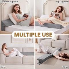 King Size Bed Wedge Pillow for Headboard – Mattress Gap Filler Wedge (0–8″)