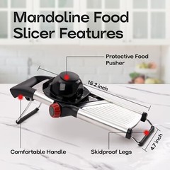 Adjustable Stainless Steel Mandoline Food Slicer Kitchen Fruit Vege Chopper Cutt