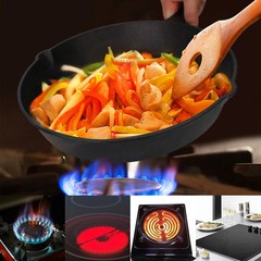 3Pcs Pre-Seasoned Cast Iron Skillet Set 6 8 10in Non-Stick Oven Safe Cookware He
