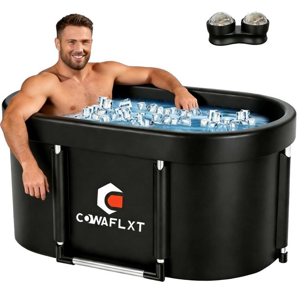 133 Gal XL Ice Bath Tub for Adults – Foldable Cold Plunge with Cover