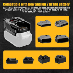For Milwaukee M18 Battery Adapter, Adaptor Convert for Milwaukee 18V Battery & D