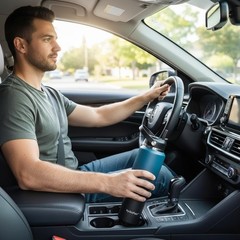 40oz Water Bottles Insulated Straw Leak Proof Fits Car Cup Holder Stainless