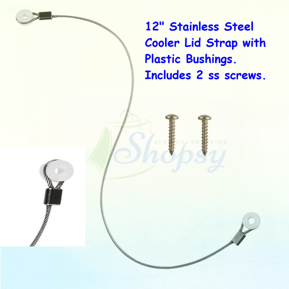 Igloo 12″ Heavy Duty Stainless Steel Replacement Lid Strap Cable Coleman Cooler