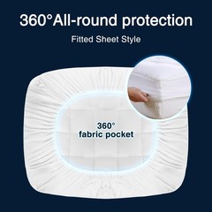 WonderSleep Queen Size Mattress Pad Cover Quilted Fitted Protector – Queen Size