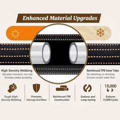 50FT Flexible Garden Hose & 10Modes Nozzle,None Expanding 50 Feet Orange-Black
