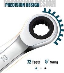 10mm/Metric Ratcheting Combination SORAKO Chrome Vanadium Steel Wrench Tools
