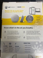 Airthings 2928 Wave Mini Smart Air Quality Monitor with Mold-Risk Indication