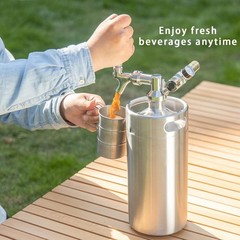 Stainless Steel 128oz Mini Keg with Updated CO2 Regulator – Fresh Beer Anytime