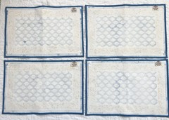 x4 NWT Pomegranate Provence Placemats Blue Yellow Block Print Cotton India 13×19