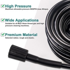 50 FT High Pressure Washer Hose 5800 PSI M22-14MM Power Washer Extension Hose