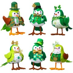 Capoda 6 Pcs Plush Bird Decorations Bird Figurines Doll Table Ornament Plush