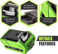 Battery For Greenworks 40V Lithium G-MAX Battery &Charger 29472 20292 206722