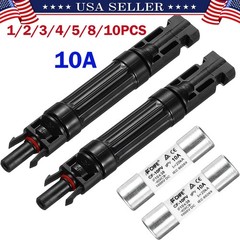 10/15/30A In-line Waterproof Solar Panel Cable PV Connectors Fuse Holder Socket