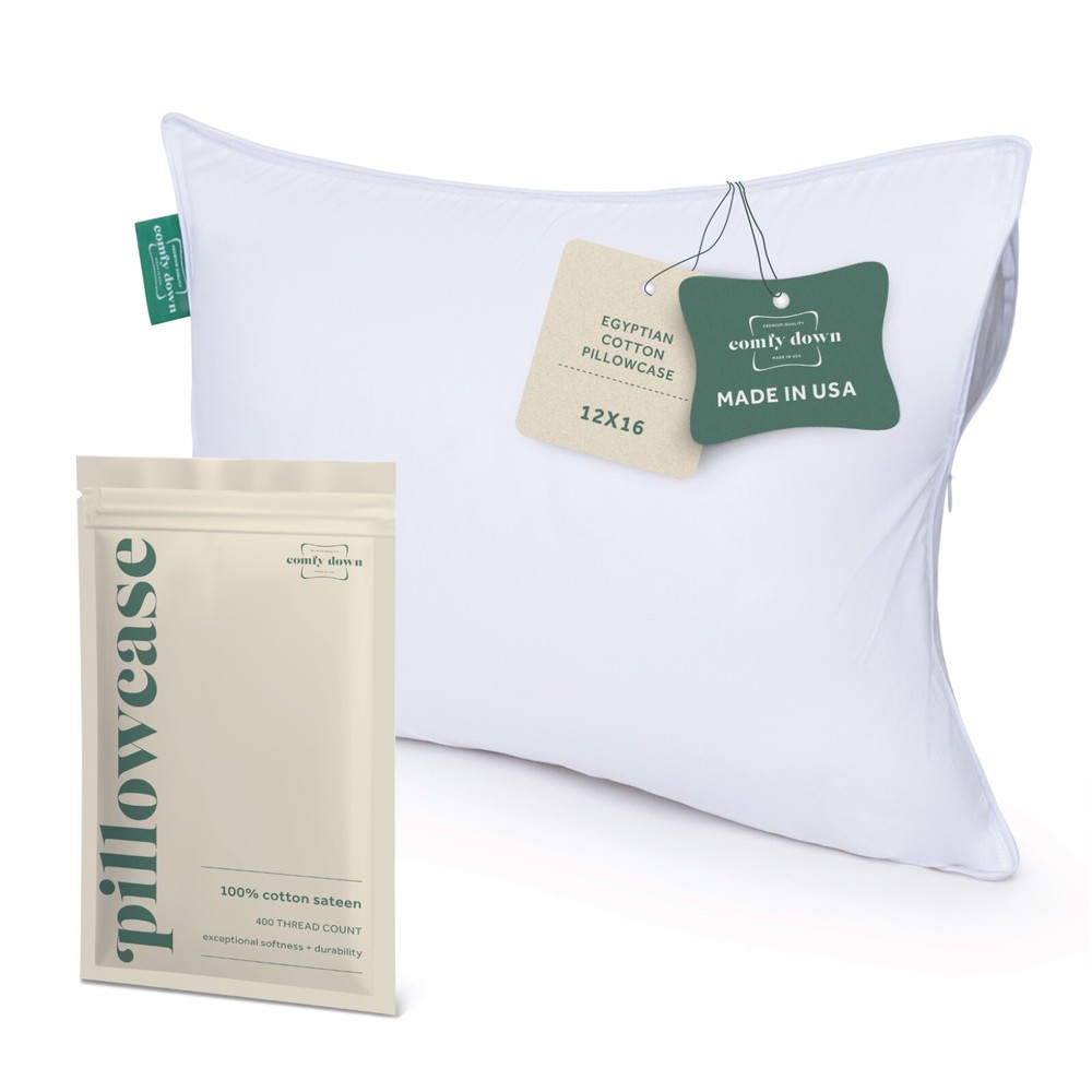 ComfyDown Toddler Pillowcase, 100% Cotton, 400-TC, Zipper Closure – Made in USA