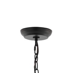 JONATHAN Y Glendale 6.75 in. Black/Clear Iron/Glass Outdoor LED Pendant Light