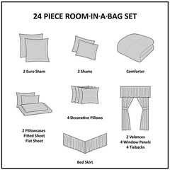 Brystol 24-Piece Room-in-a-Bag Luxury Bedroom Complete Set California King