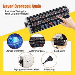 AC 110V Commercial 8 Channel Digital Kitchen Timer Deep Fryer Timer Food Cooking