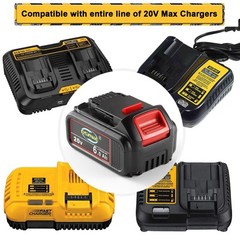 2Pack 6 AH Lithium Ion Battery For DeWalt 20V 20 Volt Max DCB206-2 DCB205 DCB204