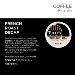 Tully’s Coffee French Roast Decaf, Keurig K-Cup Pod, Dark Roast, 96 Count