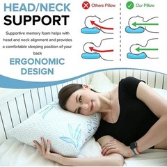 Adjustable Bamboo Bed Pillow, Cool Bamboo Sleeping Pillow, Shredded Memory Foam