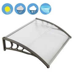 Window Awning Front Door Eaves Canopy Polycarbonate Roof Cover 40” /80”/120”