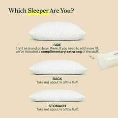 USA Coop Home Goods Premium Adjustable Loft Pillow Queen -NEW
