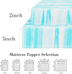 2″ 3″ Memory Foam Mattress Topper Thick Gel Infused Bed Toppers for Sleeper Sofa