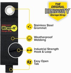 Extended Use Heavy-Duty Storage Straps – 13-Inch for Cables & Hoses – 6 Pack