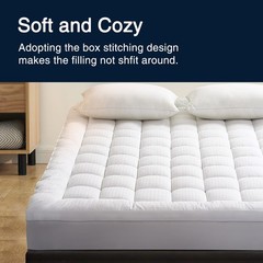 WonderSleep Queen Size Mattress Pad Cover Quilted Fitted Protector – Queen Size