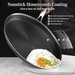 Stainless Steel Crepe Pan – 12 Inch Nonstick Crepe Pan, Stainless Steel Honey…