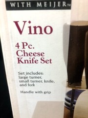 At Home Meijer Vino 4 piece Cheese knife set NIB Perfect for Parties Foodies