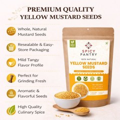 Yellow Mustard Seeds Whole – 100% Pure Natural Indian Spice – 2 LBS