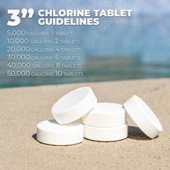 Xtremeclear 3″ Stabilized Chlorine Tablets Swimming Pool Spa Hot Tub, 5 Pounds