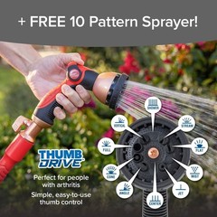 Pocket Hose Ballistic 50 FT Expandable Garden Hose w/Pocket Pivot Swivel Connect