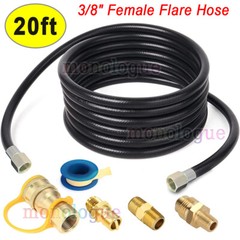 20FT Both 3/8″ Female Flare Propane Hose,3/8 Inch LP Gas Disconnect Fittings Kit