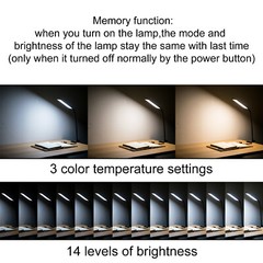 Adjustable LED Lamp Dimmable Clip-On Desk Lamp Flexible Reading Light Flexible