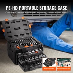 VEVOR Mechanics Tool Set and Socket Set 1/4in 3/8in 1/2 in Drive Sockets 450Pcs