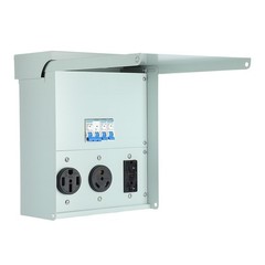 RV Electrical Outlet Panel with Breaker, Temporary Power Outlet 20/30/50 Amp