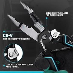 DURATECH 5-in-1 8-in Wire Stripper Tool Wire Cutter Stripping Needle Nose Pliers