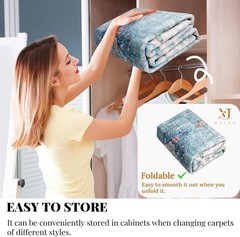 Boho Rug 3’x5′ Machine Washable Teal Small Area Rugs for Entryway Bedroom