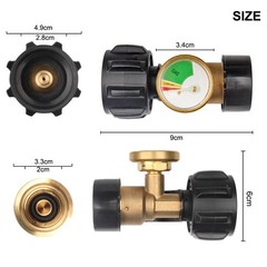 1-2PCS Brass Adapter Gauge for Propane Tank RV Grill Gas Level Meter Indicator