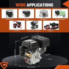15HP 420cc Gasoline Electric Start Engine Motor Horizontal 4-Stroke Rototiller