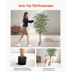 Uimoso 5FT Artificial Ficus Tree Tall Faux Plant with Black Pot for Indoor Decor
