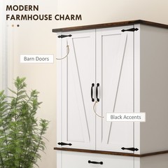 HOMCOM 71″ Farmhouse Pantry Cabinet w/ Drawer White, Refurbished