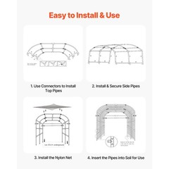Uimoso Cucumber Trellis U-Shape Arch for Vines Climbing 71.26 x 64.96 x 82.68 in