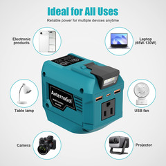 Makita 18-20V Battery For 250W Portable Power Inverter 110V AC 3 USB Outlet