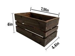 Self Watering Rectangle Rustic Crate Planter 7.9in x 4.4in x 4in Great Gift Idea