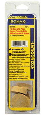 Isomax Dowel Plug, Flat Head, Birch, 1-In., 5-Pk. – 30370