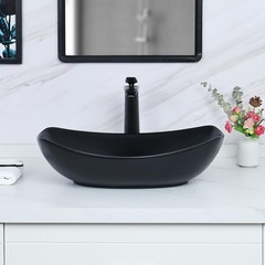 Davivy 22″ x 15.7″ Large Oval Vessel Sink with Pop Up Drain for Bathrooms